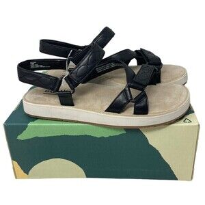 NEW Earth Sylt Saba Women's Size 10 M Black Leather  Sandal Shoes Leather